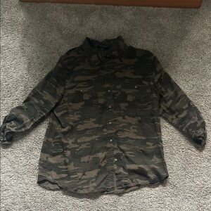 Sanctuary Men's Green Camouflage Shirt Jacket